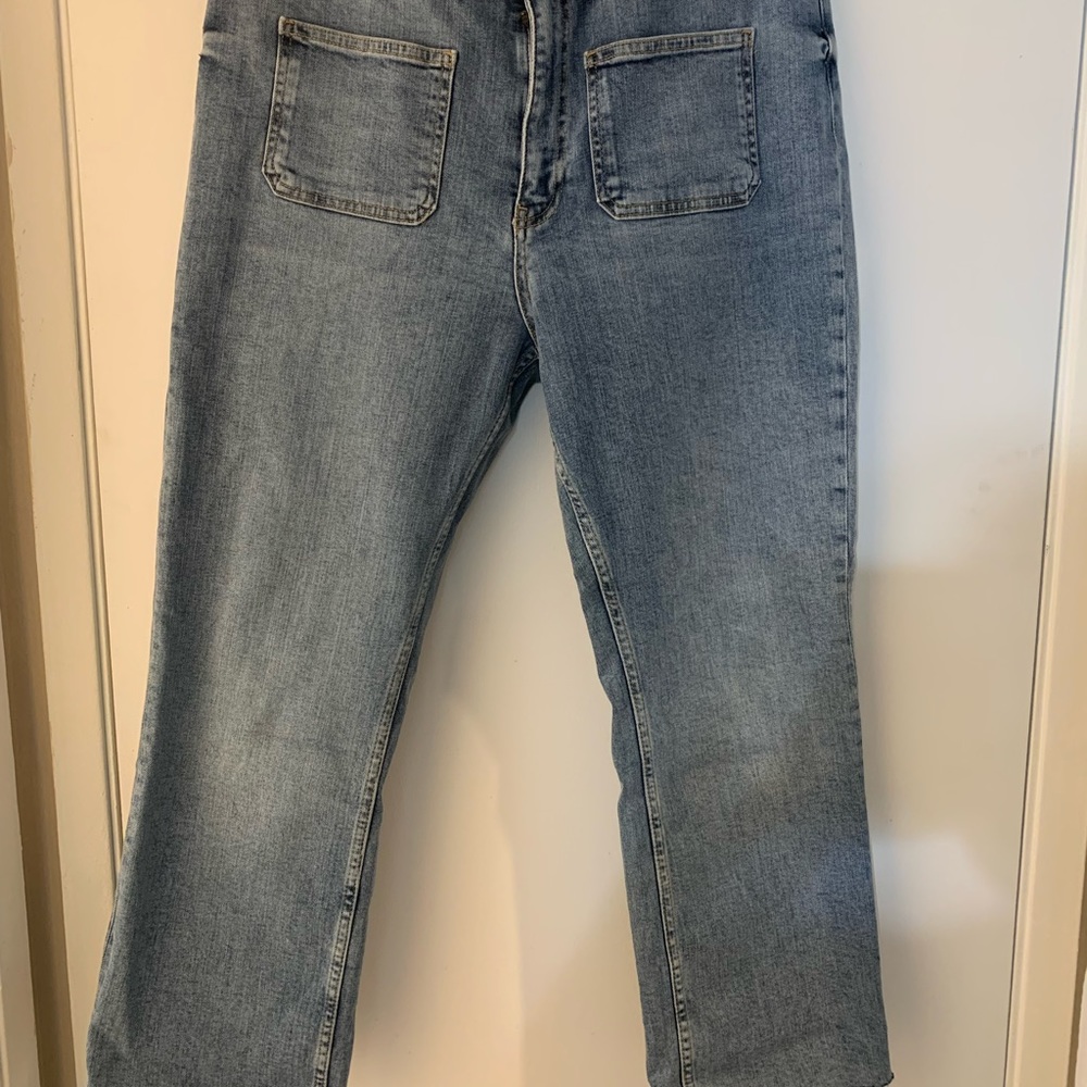 Zara sailor flare cropped jeans new with tags